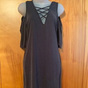 Cold Shoulder Knit Shift Dress